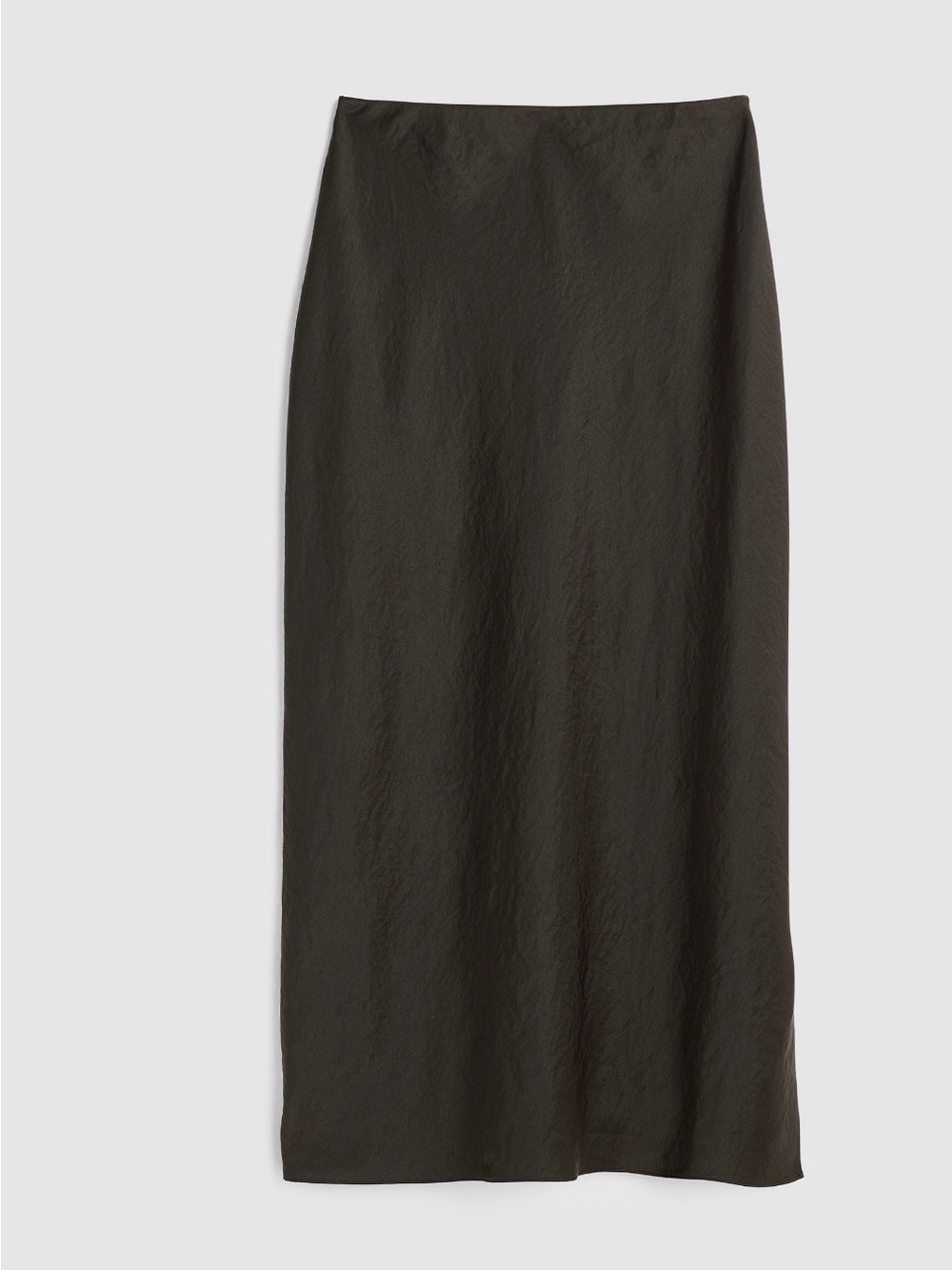 Womens black Slip Midi Skirt with Side Slit